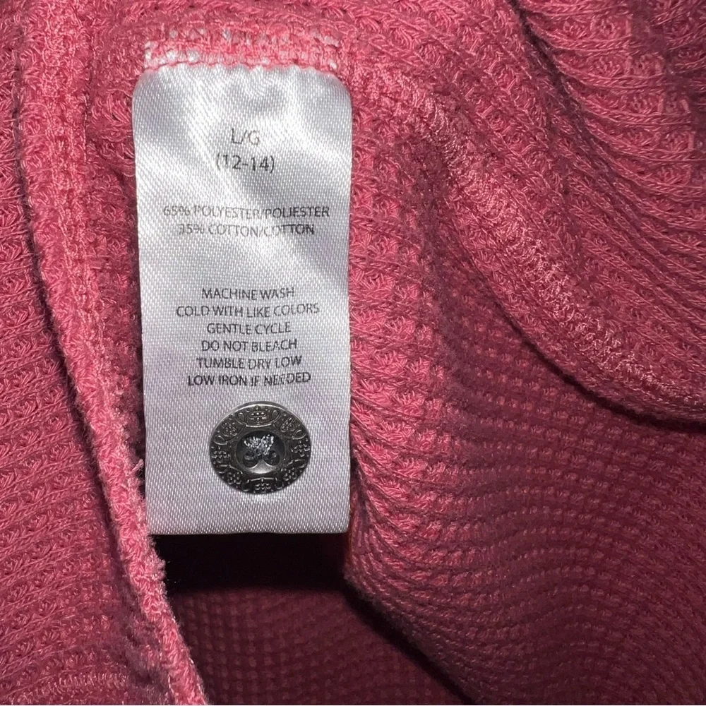 Beachlunchlounge Women’s Pink Waffle Knit Sweater Size L - Picture 3 of 4